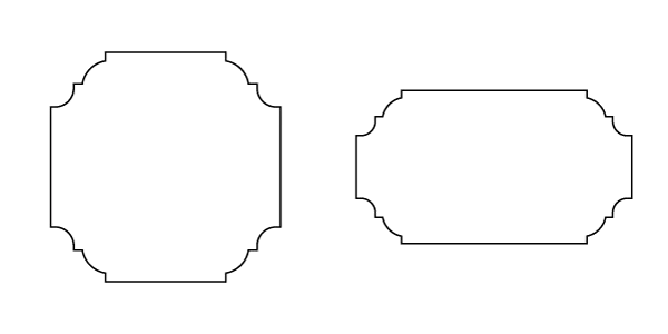 四隅をやわらかくえぐったクラシックなType Bの形状