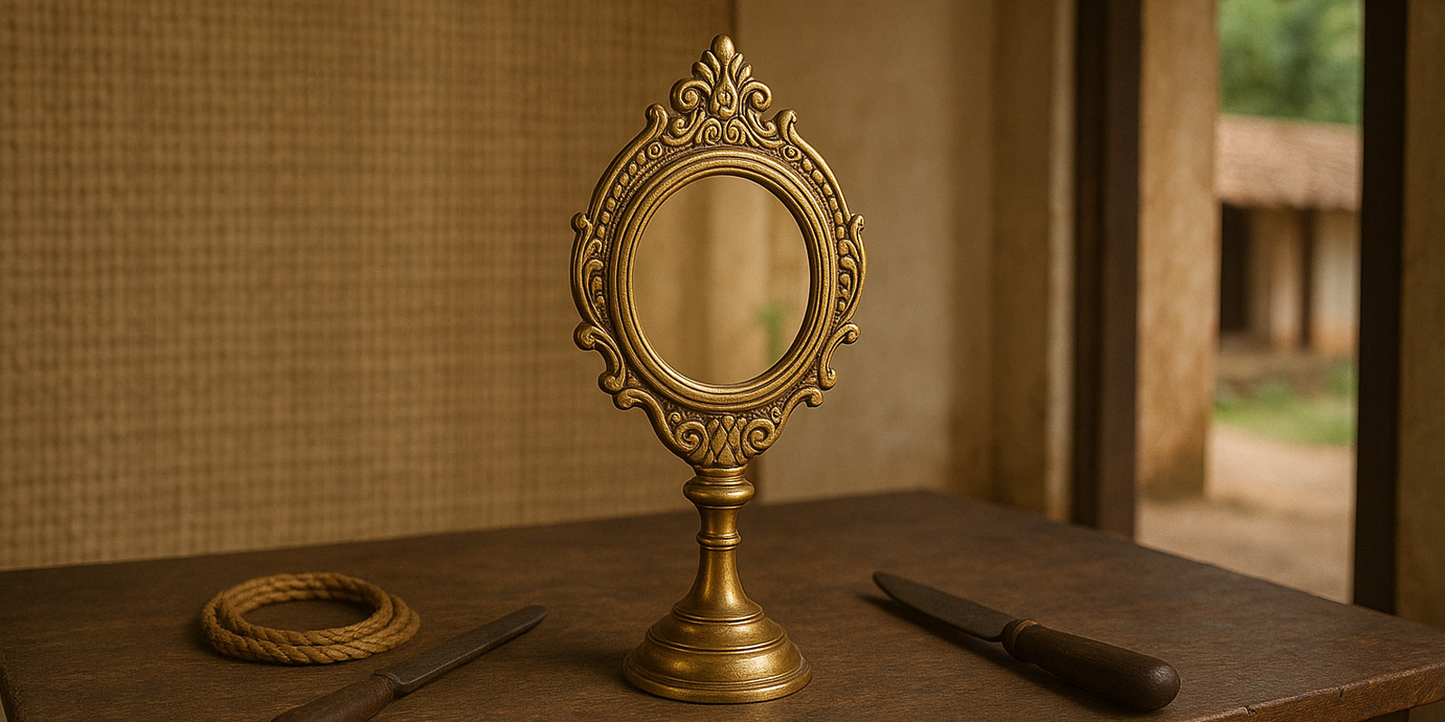 真鍮のみで作られた鏡「Aranmula Kannadi」
